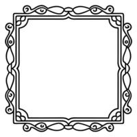 a black and white drawing of a square frame vector