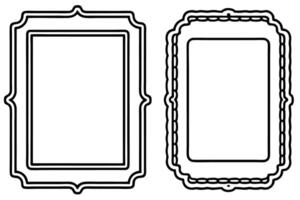 two frames with a border and a borderless border vector