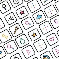 a set of colorful icons that are arranged in a square shape vector