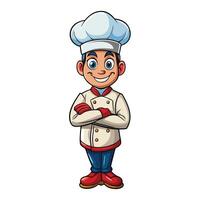 cartoon chef with arms crossed and smiling vector