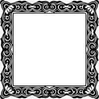 a black and white square frame with a decorative pattern vector