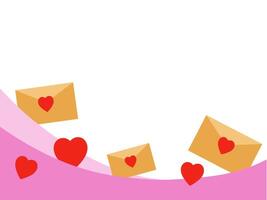 Valentines Day Heart Envelope Background vector