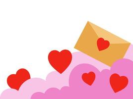 Valentine Background Heart Envelope Illustration vector
