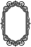 a black and white ornate frame with a scroll vector