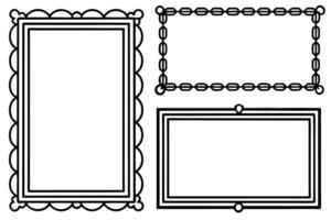 a set of four frames with a border vector