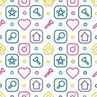 a colorful pattern with icons and symbols vector