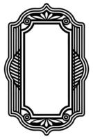 a black and white drawing of a frame with a decorative border vector