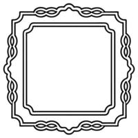 a black and white drawing of a square frame vector