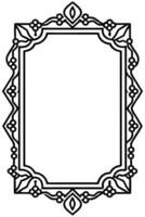 a black and white drawing of a frame with a decorative border vector