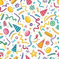 seamless pattern with colorful party items vector