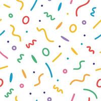 a colorful pattern with many different shapes and lines vector