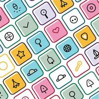 a colorful set of icons that are arranged in a square pattern vector