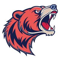 the head of a bear with its mouth open vector