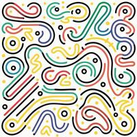 a colorful pattern with lines and curves vector
