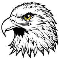 an eagle head with yellow eyes on a white background vector