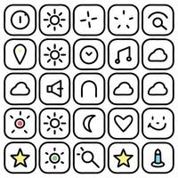 a set of icons for a mobile app vector