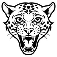 a jaguar head with its mouth open vector