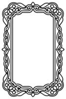 a black and white drawing of a frame with a celtic design vector