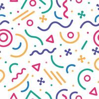 seamless pattern with colorful geometric shapes and lines vector