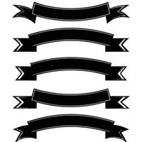 a set of black ribbons on a white background vector