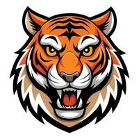 the head of a tiger is shown on a white background vector