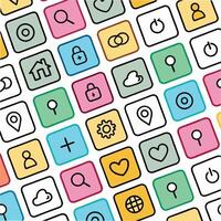 a colorful set of icons with different shapes and colors vector