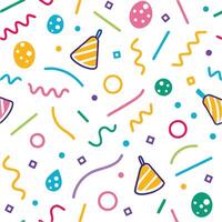 a colorful party background with confetti and balloons vector