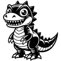 a cartoon dinosaur with sharp teeth and a big mouth vector