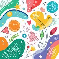 colorful abstract background with various shapes and colors vector