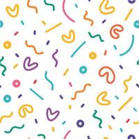 a colorful pattern with colorful shapes and lines vector
