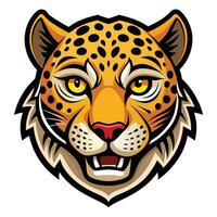 the jaguar head is shown in a cartoon style vector