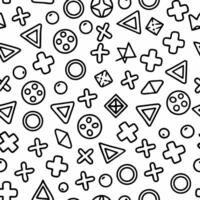a black and white pattern with various symbols vector