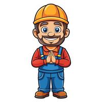cartoon construction worker with a smile vector