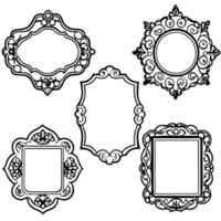 set of ornate frames vector
