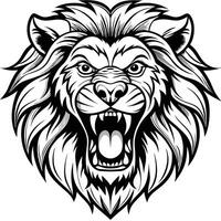 lion head with open mouth and open mouth vector