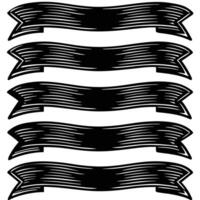a set of black ribbons with a white background vector