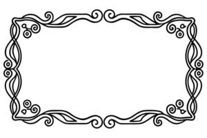 a black and white drawing of a frame with swirls vector