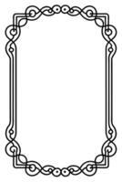 a black and white drawing of a frame with a scroll vector