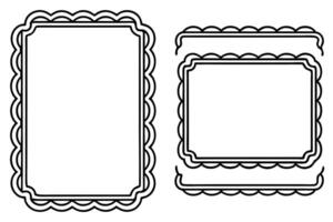 two frames with a border and a border line vector