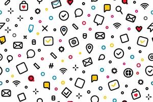 a seamless pattern with many different icons vector