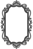 a black and white ornate frame with a white border vector