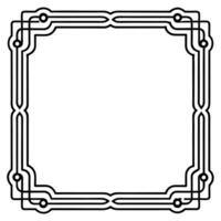 a black and white square frame with a decorative design vector