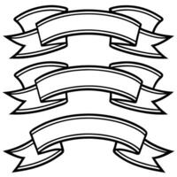 three ribbons with black lines on a white background vector