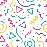 seamless pattern with colorful geometric shapes and lines vector