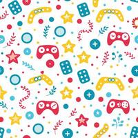 a colorful pattern with game controllers and other items vector