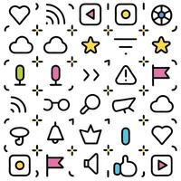 a set of icons that are in the shape of a heart vector