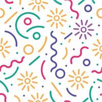 seamless pattern with colorful shapes and lines vector