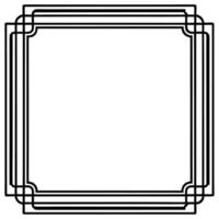a black and white drawing of a square frame vector