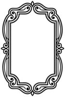 a black and white drawing of a frame with ornate design vector