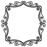 a black and white drawing of a frame with swirls vector